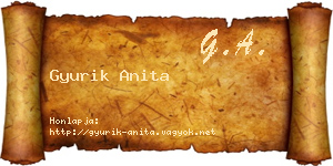 Gyurik Anita névjegykártya